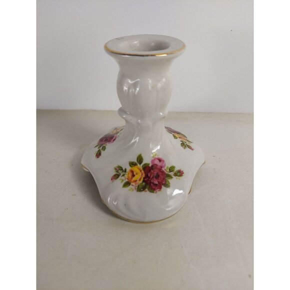 James Kent Old Foley Country Roses Candle Holder Candlestick - Picture 1 of 3